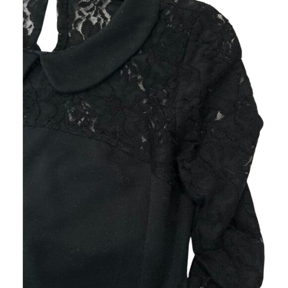 🎄 Zara 🛍️ TRF Women's Black Lace Long Sleeve Mini Dress XS - Picture 4 of 5